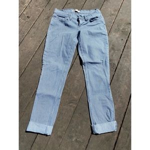 LEVI’S Low-rise White/Blue Striped Skinny Jeans